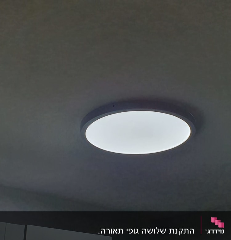 תאורה עגולה מותקנת בתקרה מוארת